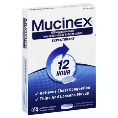 Mucinex&reg; Expectorant 20-Count Extended Release Tablets