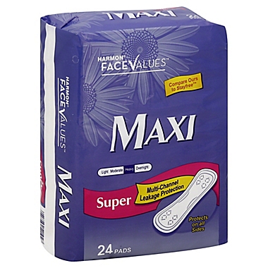 Harmon&reg; Face Values&trade; Maxi 24-Count Super Pads. View a larger version of this product image.