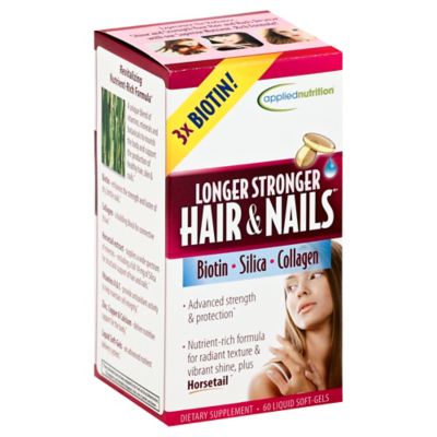Applied Nutrition&reg; Longer Stronger Hair & Nails&reg; 60-Count Dietary Supplement Soft-Gels