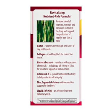 Applied Nutrition&reg; Longer Stronger Hair & Nails&reg; 60-Count Dietary Supplement Soft-Gels. View a larger version of this product image.