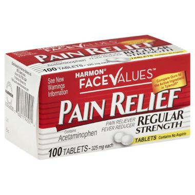Harmon&reg; Face Values&trade; Regular Strength 100-Count 325 mg Tablets. View a larger version of this product image.