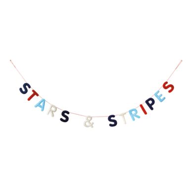 H for Happy&trade; 72-Inch Stars &amp; Stripes Felt Banner. View a larger version of this product image.