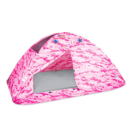 Alternate image 1 for Pacific Play Tents H.Q. Camo Twin Bed Tent in Pink