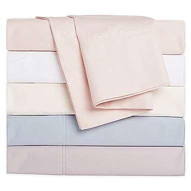 Nestwell&trade; Pima Cotton Sateen 500-Thread-Count Standard/Queen Pillowcase Set in Blue Fog. View a larger version of this product image.