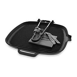 Chasseur® Cast Iron Square Grill with Folding Handles in Black