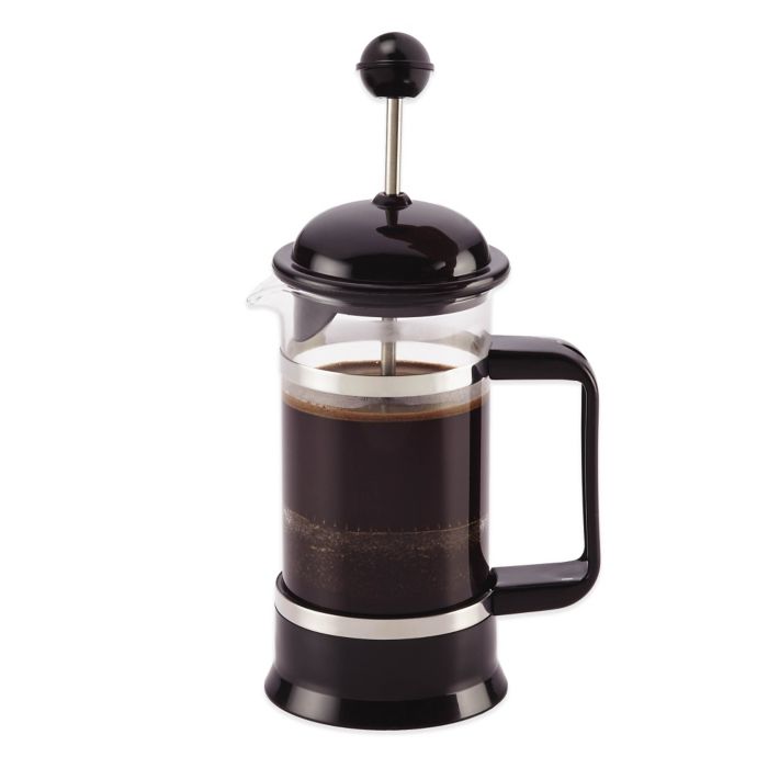 BonJour® 3-Cup La Petite French Press and Frother Set in Black | Bed