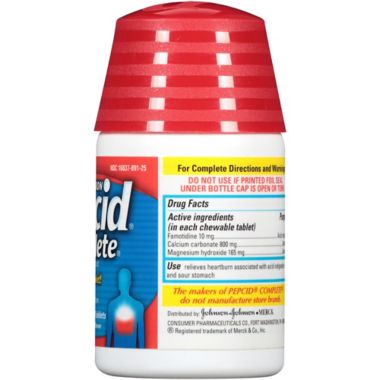 Pepcid&reg; Complete&reg; 25-Count Chewable Tablets in Cool Mint Flavor. View a larger version of this product image.