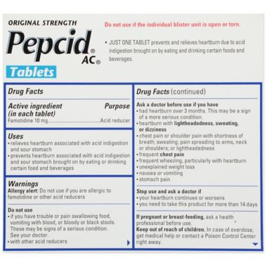 Pepcid&reg; AC&reg; 30-Count Original Strength Acid Reducer Tablets. View a larger version of this product image.