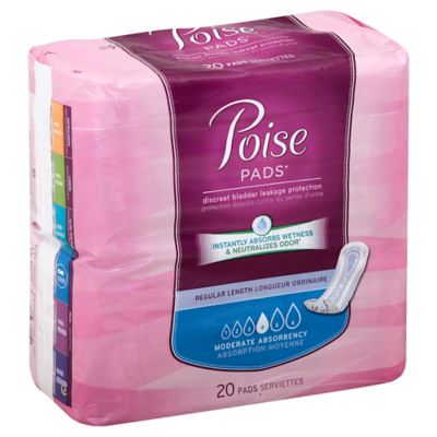 Poise Pads&reg; 20-Count Moderate Absorbency Regular Length Bladder Protection Pads