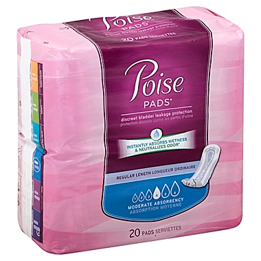 Poise Pads&reg; 20-Count Moderate Absorbency Regular Length Bladder Protection Pads. View a larger version of this product image.