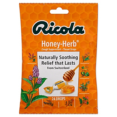 Ricola&reg; 24-Count Natural Cough Suppressant/Throat Cough Drops in Honey-Herb. View a larger version of this product image.