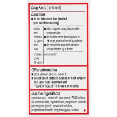 Tylenol&reg; Extra Strength 24-Count 500 mg Pain Reliever Caplets. View a larger version of this product image.