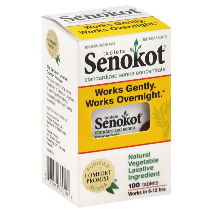 Senokot 100 Count Natural Vegetable Laxative Tablets Bed Bath