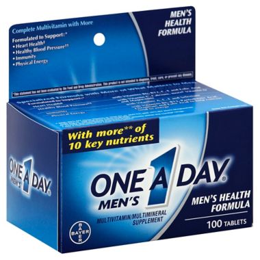 One A Day&reg; 100-Count Men's Multivitamin/Multimineral Tablets. View a larger version of this product image.