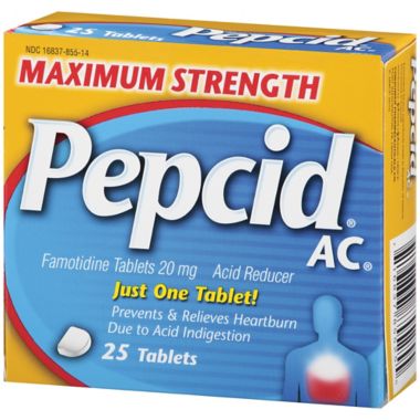 Pepcid&reg; AC&reg; 25-Count Maximum Strength Acid Reducer Tablets. View a larger version of this product image.