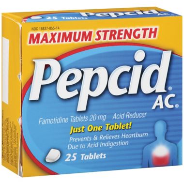 Pepcid&reg; AC&reg; 25-Count Maximum Strength Acid Reducer Tablets. View a larger version of this product image.