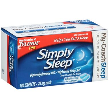 Simply Sleep 100-Count Nighttime Sleep Aid Caplets. View a larger version of this product image.