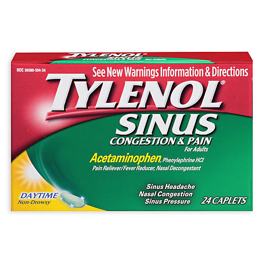 Alternate image 1 for Tylenol® Sinus Congestion & Pain Daytime 24-Count Caplets