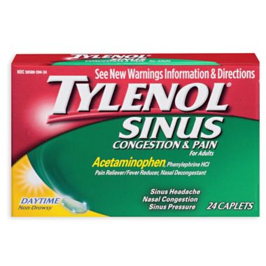 Tylenol&reg; Sinus Congestion & Pain Daytime 24-Count Caplets. View a larger version of this product image.
