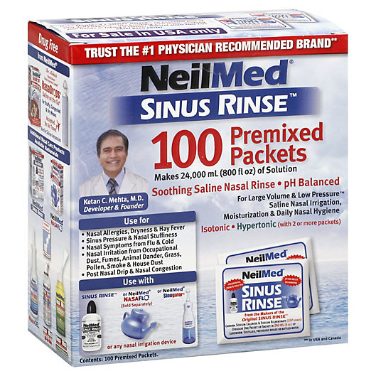 Alternate image 1 for NeilMed® Sinus Rinse™ Saline Nasal Irrigation 100-Count Premixed Packets