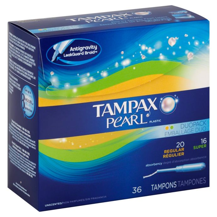 Tampax Pearl 36 Count Unscented Regular Super Tampon Combo Pack Bed Bath Beyond