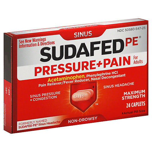 Alternate image 1 for Sudafed PE® 24-Count Sinus Pressure + Pain Caplets