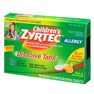 Zyrtec&reg; Antihistamine 12-Count Oral Dissolve Tabs. View a larger version of this product image.