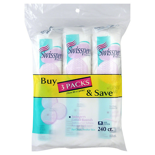 Alternate image 1 for Swisspers 3-Pack 80-Count Cotton Rounds