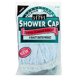 Siris® Large Terry Lined Vinyl Shower Cap with Lace Trim