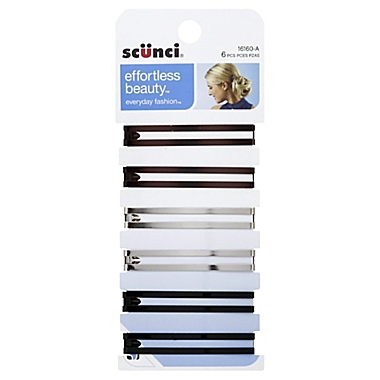 Scünci&reg; Effortless Beauty&trade; 6-Count Open-Center Barrettes. View a larger version of this product image.