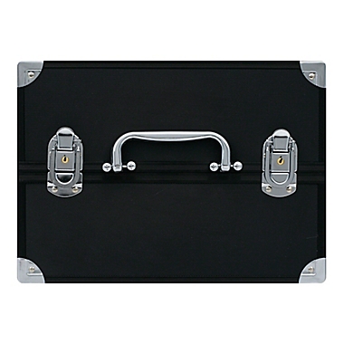 Soho Large Textured Diamond Train Case in Black. View a larger version of this product image.