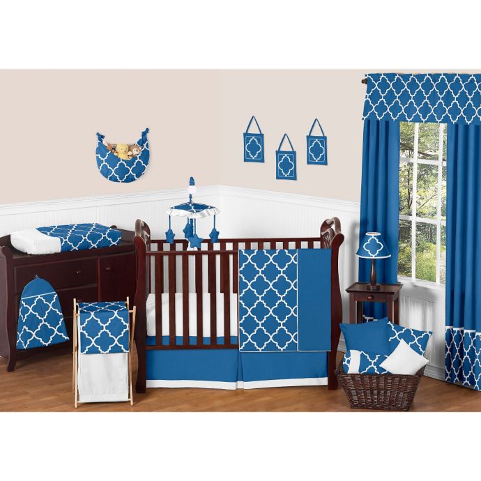 Sweet Jojo Designs Trellis Crib Bedding Set In Blue Bed Bath