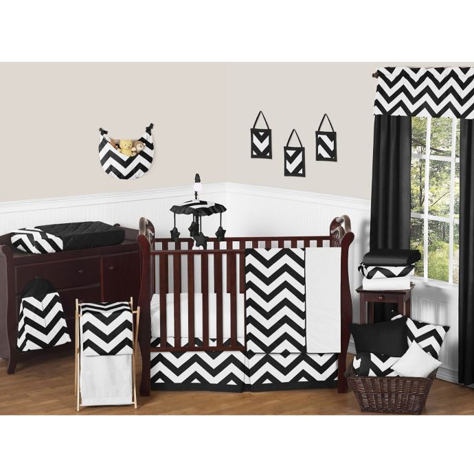 Sweet Jojo Designs Chevron 11 Piece Crib Bedding Set In Black