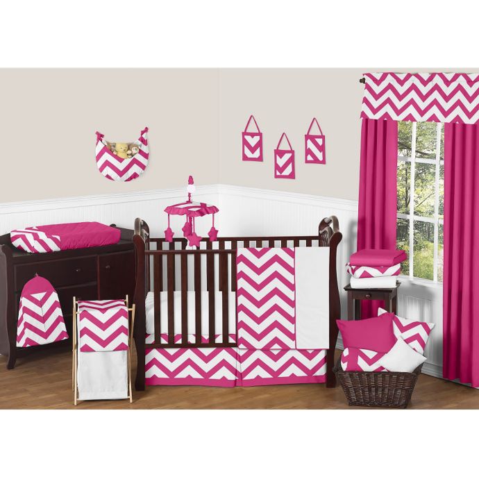 Sweet Jojo Designs Chevron 11 Piece Crib Bedding Set In Pink And