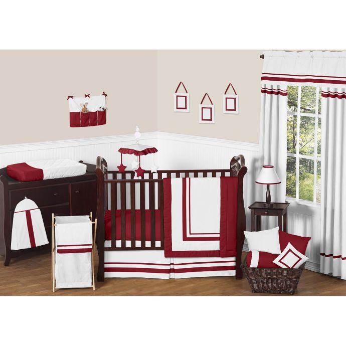 Sweet Jojo Designs Hotel 11 Piece Crib Bedding Set In White Red