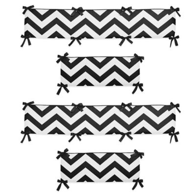 black and white crib bumper