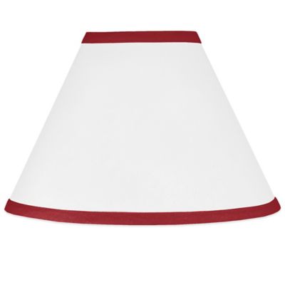 red and white lamp shade