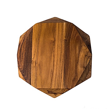 Edge Of Belgravia&reg; Teak Star Hexagonal Large Slim Wood Cutting Board. View a larger version of this product image.