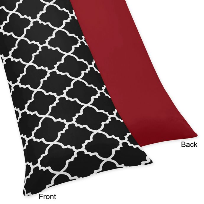 Sweet Jojo Designs Trellis Body Pillowcase In Red Black Buybuy Baby