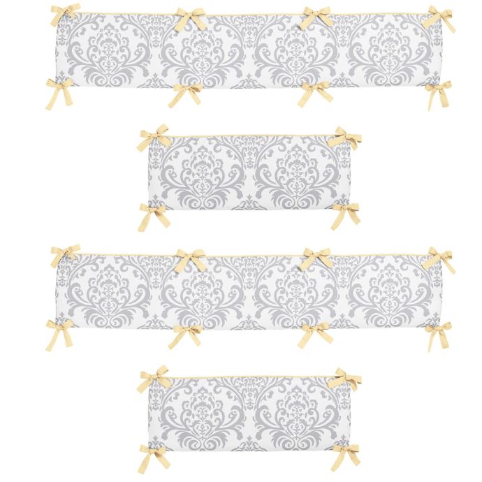 Sweet Jojo Designs Avery Crib Bumper In Yellow Grey Bed Bath