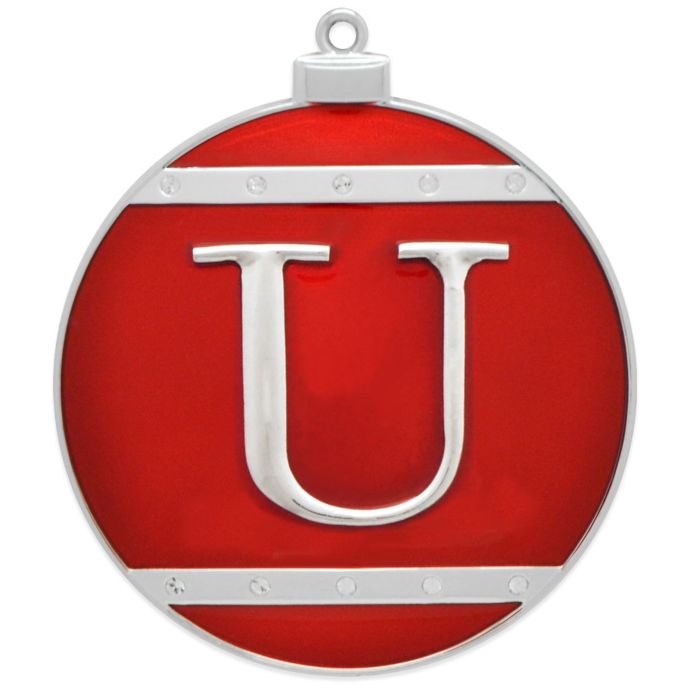 Harvey Lewis™ SilverPlated Monogram Letter "U" Ornament with Crystals from Swarovski® Bed