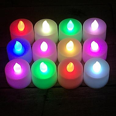 LED Battery Operated Tealight Candles in Changing Colors (12 Count). View a larger version of this product image.