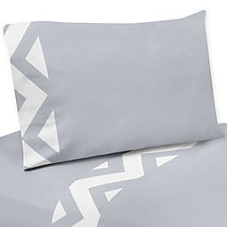 Sweet Jojo Designs Chevron Sheet Set in Grey and White