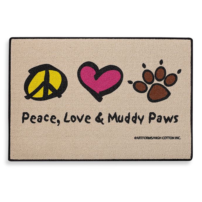 Peace Love Muddy Paws Door Mat