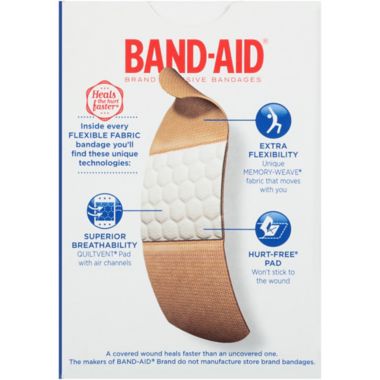 Johnson & Johnson&reg; 30-Count Band-Aid&reg; Assorted Flex Fabric Bandages. View a larger version of this product image.