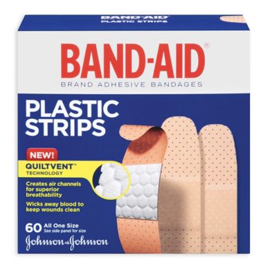 Johnson's&reg; Band-Aid&reg; Plastic 3/4" X 3" Inch Bandages (60 Count). View a larger version of this product image.
