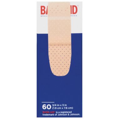 Johnson's&reg; Band-Aid&reg; Plastic 3/4" X 3" Inch Bandages (60 Count). View a larger version of this product image.