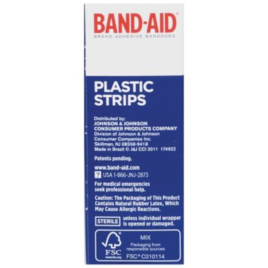 Johnson's&reg; Band-Aid&reg; Plastic 3/4" X 3" Inch Bandages (60 Count). View a larger version of this product image.