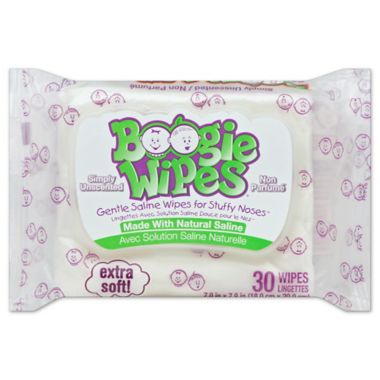 Boogie Wipes Gentle Saline Unscented Wipes for Stuffy Noses Extra Soft 30 Count 