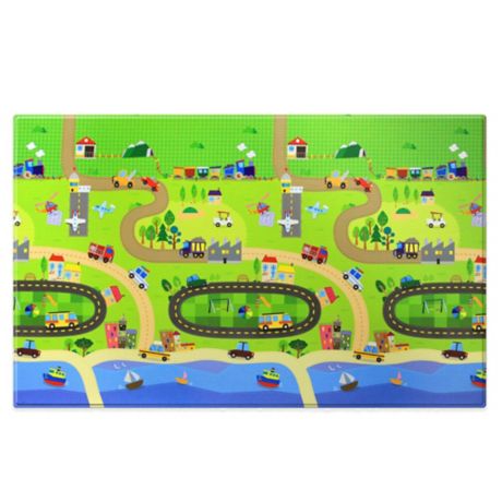 BABY CARE™ Large Baby Play Mat in Happy Village | Bed Bath & Beyond